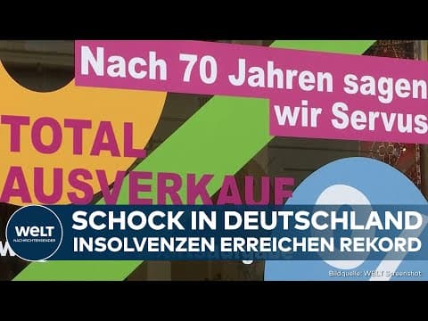 DEUTSCHLAND: Rekord bei Insolvenzen! Zwei Bereiche bei Firmenpleiten besonders hat betroffen