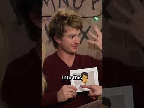 Joe Keery reacts to unhinged Steve Harrington pre-vis😭 #shorts