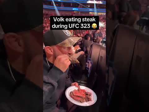 Champ eating well 🥩😂 #UFC323 (via alexvolkanovski/TT)