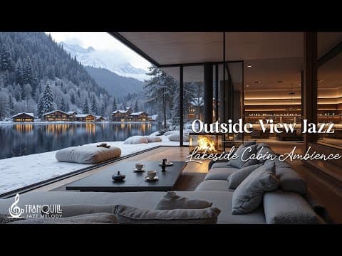 Cozy Winter Cafe Jazz With |Peaceful Outside View with Lakeside Coffee Shop Ambience For Relaxations