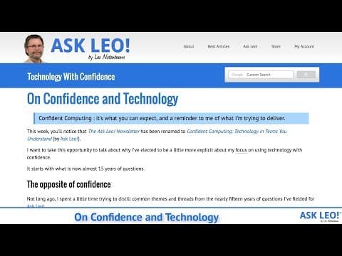 On Confidence and Technology