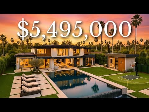 Touring LA’s BEST $5M Modern Mansion - Infinity Pool, Basketball Court, Home Cinema