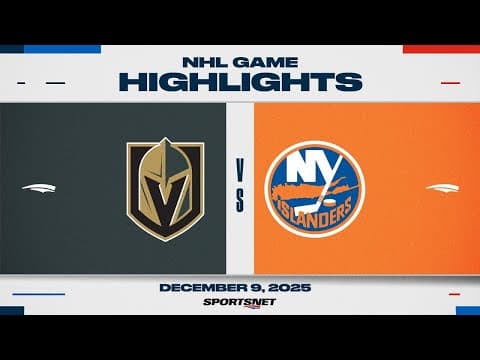 NHL Highlights | Golden Knights vs. Islanders - December 9, 2025