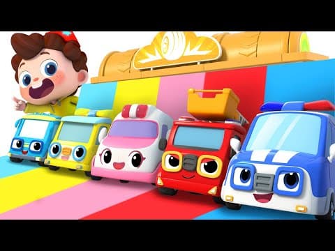 Five Little Cars Rescue Team | Police Car, Ambulance | Nursery Rhymes & Kids Songs | BabyBus