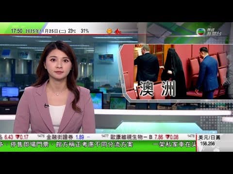 無綫TVB 六點半新聞報道|神舟二十二號飛船與太空站組合體完成自主快速交會對接|反移民澳洲一國黨領袖穿罩袍出席參院會議 官員批挑動社會分裂|泰國婦人生命體徵微弱被誤判死亡 運往火化時始發現仍活著|