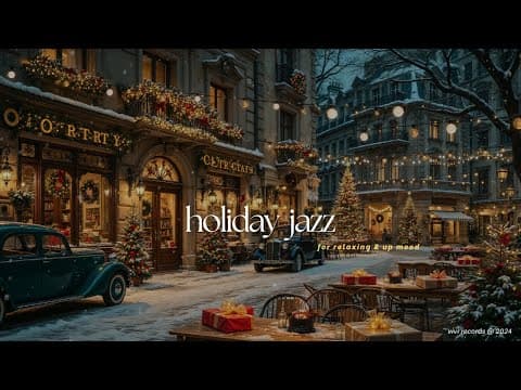 Romantic Cafe Winter Jazz Playlist | Sweet Holiday Music and Gentle Snowfall for Great Mood, Relax