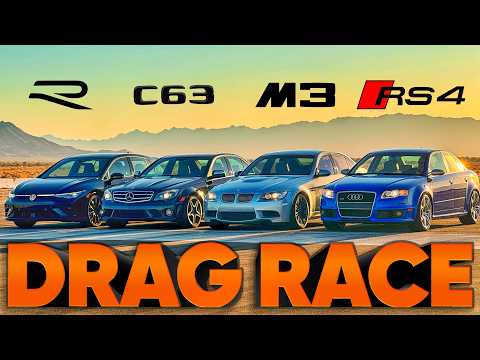 2025 Golf R v E90 M3 v B7 RS4 v C63 AMG (W204) Peak Sport Sedan — Cammisa Ultimate Drag Race Replay