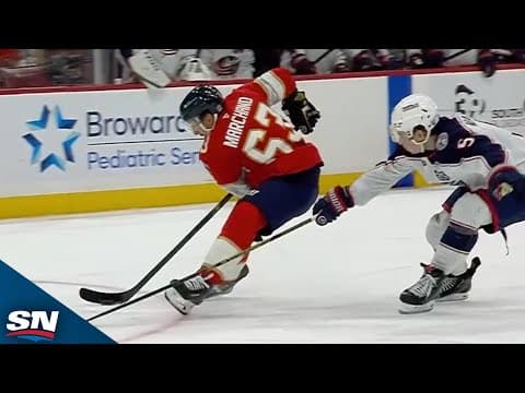 Panthers' Brad Marchand Slips Past Blue Jackets' Defence And Tucks In Pretty Goal