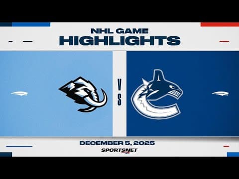 NHL Highlights | Mammoth vs. Canucks - December 5, 2025