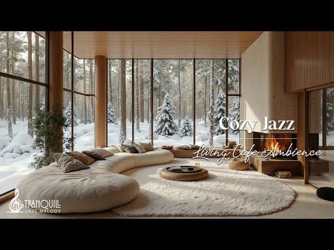 Warm Living Forest Cafe Jazz | Gentle Instrumental Jazz Music With The Warmth Of Fireplace for Relax