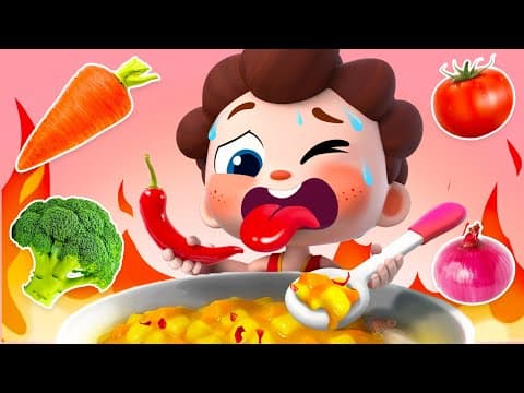 It's So Spicy! | HOT HOT HOT! | Learn Vegetables | Nursery Rhymes & Kids Songs | BabyBus