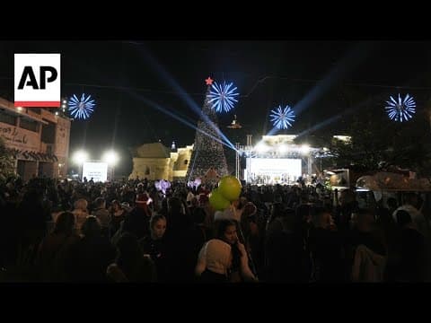 Bethlehem Christmas tree lights up for first time since start of Gaza war