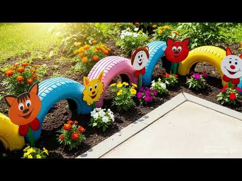 Neighbors Couldnāt Believe These DIY Trash Creations! 12 Recycled Bottle & Tire Garden Borders