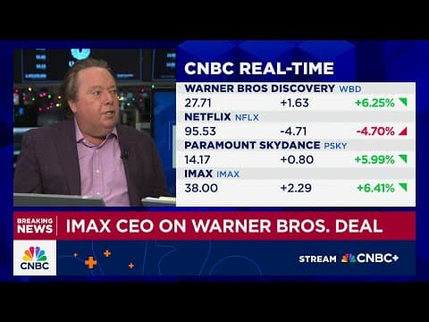 IMAX CEO on Paramount Skydance vs. Netflix battle for WBD: Whoever wins will be good for us