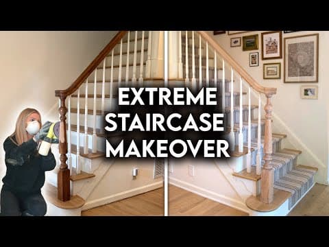 DIY STAIRCASE MAKEOVER | Updating Railing + Runner Install *ON A BUDGET*