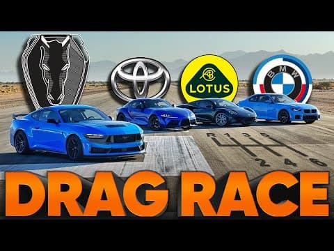 2024 Mustang Dark Horse vs Lotus Emira, M2, Supra, Camaro, Challenger — Cammisa Ultimate Drag Race