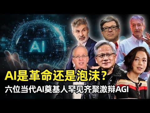 【人工智能】AI是产业革命还是一场泡沫 | 六位AI奠基人罕见齐聚讨论 | 杰弗里·辛顿 | 杨立昆 | 约书亚·本吉奥 | 黄仁勋 | 比尔·达利 | 李飞飞 | 顿悟时刻 | AGI何时到来