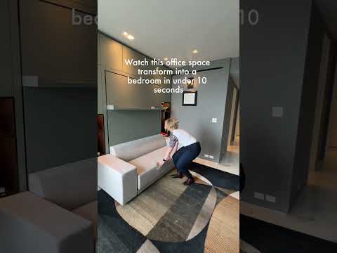 Office to Bedroom in under 10 seconds #interiordesign #murphybed