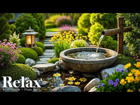 Relaxing Music + Bamboo Water Sounds 🌿 Deep Healing to Release Stress, Worry & Emotional Fatigue