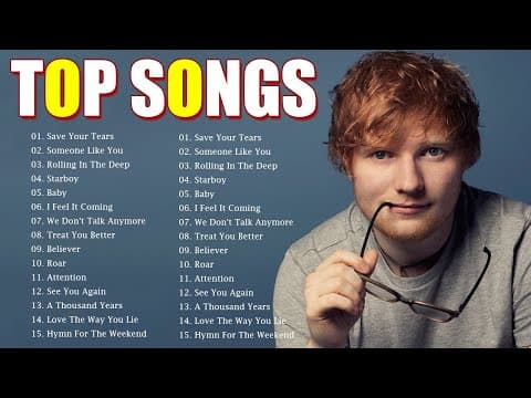 Ed Sheeran, Bruno Mars, Dua Lipa, Adele, Maroon 5, Rihanna, The Weeknd - Billboard Top 50 This Week