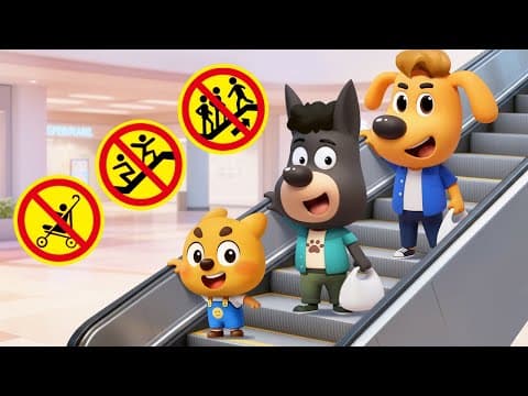 Escalator Mall Adventure | Kids Learn Safety Rules | Sheriff Labrador | Kids Cartoon | BabyBus