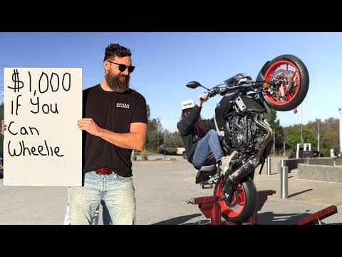 $1,000 if you Can Wheelie this Motorcycle