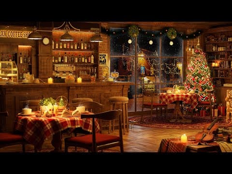 November Night | Cafe Ambience with Relaxing Soothing Jazz Music for Sleeping