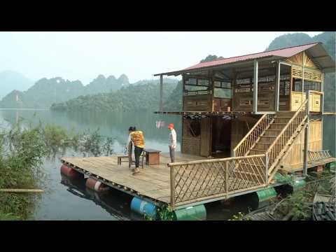 Pregnant Woman Builds a FLOATING TWO-STORY HOUSE in 120 Days | Start to Finish by @trieuthihoa