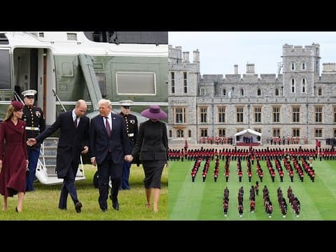 WATCH: President Trump and First Lady welcomed to Windsor Castle with royal procession