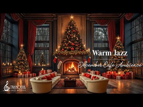 Relaxing Christmas Jazz Music| Cozy & Luxury Christmas Coffee Shop Ambience with Smooth Jazz Music