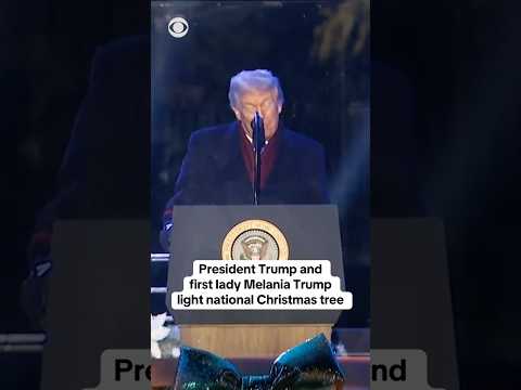 President Trump and first lady light national Christmas tree #shorts