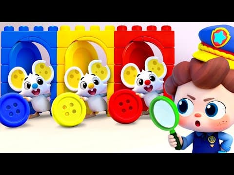 Police Chase Color Buttons | Under a Button | Nursery Rhymes & Kids Songs | BabyBus