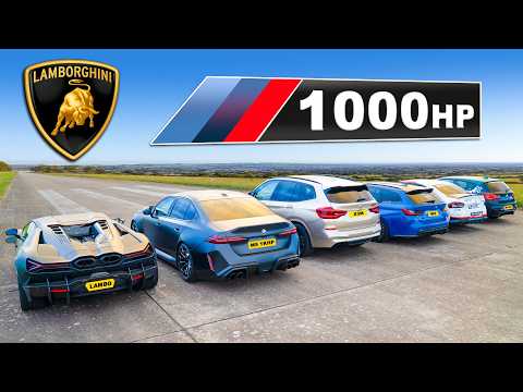 Lambo Revuelto v 1000hp tuned BMWs: DRAG RACE