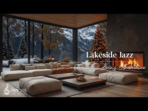 Tranquil Lakeside Cafe Jazz | Christmas Coffee Shop Ambience with Relaxing Music for Work, Study
