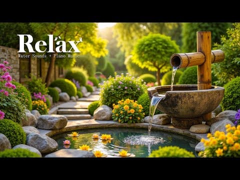 Relaxing Music for Healing + Water Sounds 🌿 Relaxing Music for Stress Relief, Deep Sleep, Meditation