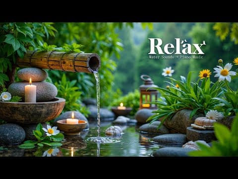 Healing Piano with Flowing Water Sounds 🌿 Relieve Stress, Anxiety & Depression | Calm Mind & Body