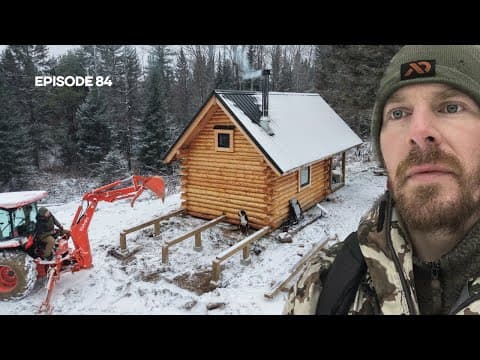 WINTER ARRIVES: Tractor Barn, Bathroom Addition |EP84| Log Cabin Build on Off-Grid Homestead