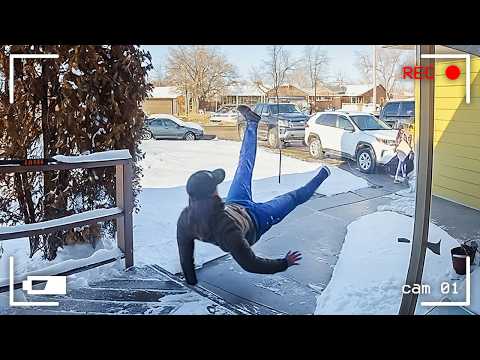 Funny Slippery Ice Fails Caught on Camera❄️🤣