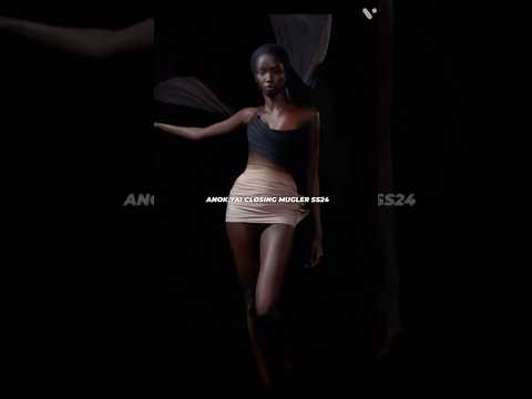 Anok Yai’s aura when closing Mugler SS24 💀 #anokyai #mugler #fashion #runway #model #fashionevent