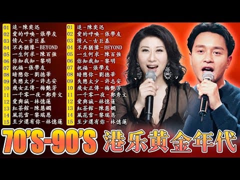 經典老歌500首大全 ️🛶 香港粵語懷舊歌曲 📣 100首70 80 90年代唱遍大 🎞 張國榮, Beyond, 陳百強, 陳慧嫻, 張智霖, 梅豔芳, 巫賢, 郭華樂華