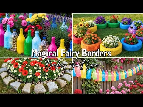 Turn Trash into Magic! 🌿 12 DIY Fairy Garden Borders from Tires, Stones & Bottles That Stun!