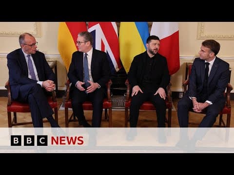 European leaders walk tightrope between backing Ukraine and keeping US on board | BBC News
