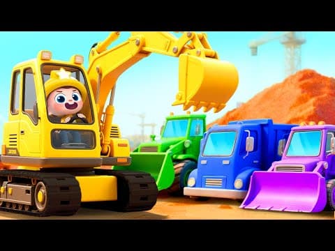 Construction Trucks on the Site | Learn Construction Trucks | Nursery Rhymes & Kids Songs | BabyBus
