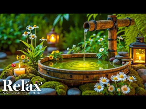 Relaxing Sleep Music + Bamboo Water Fountain 🌿 Insomnia Relief, Calm Anxiety & Deep Relaxation