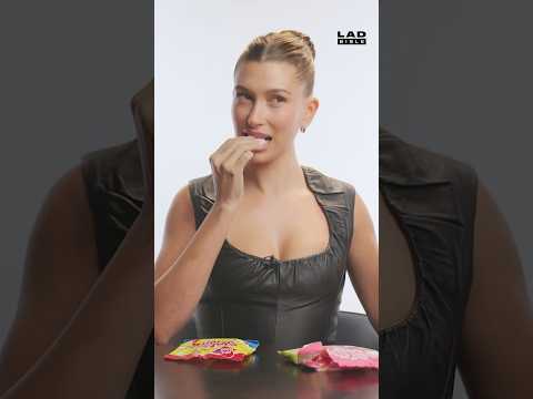 Hailey Bieber Tries British Candy For The First Time