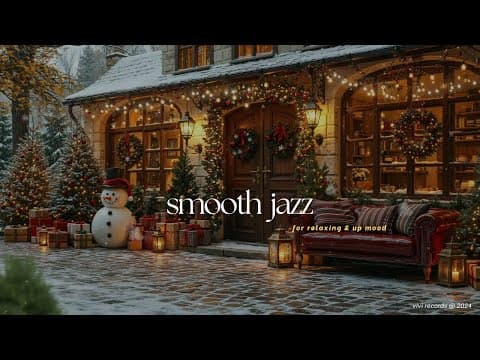 Corner Snow Coffee Shop Jazz Background Music | Smooth Jazz & Snow Fall For Relaxing