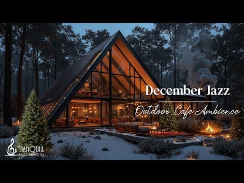 Soft December Cafe Jazz Music for Work, Study | Relaxing Winter Jazz at Outdoor Coffee Shop Ambience