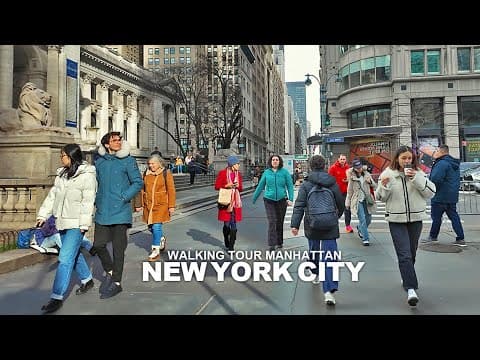 New York Manhattan Winter Walk, 5th Avenue, Broadway, Union Square, Little Island and Chelsea, 4K
