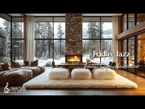 Cozy Friday Cafe Jazz | Warm Indoor Living Coffee Shop In Winter Forest For Work, Study and Relax
