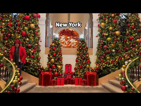 New York City 4k Walk Christmas Holiday Season 5th Avenue